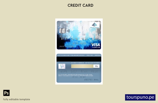listo para imprimir plantilla de tarjeta de firma de visa bancaria de Springside
